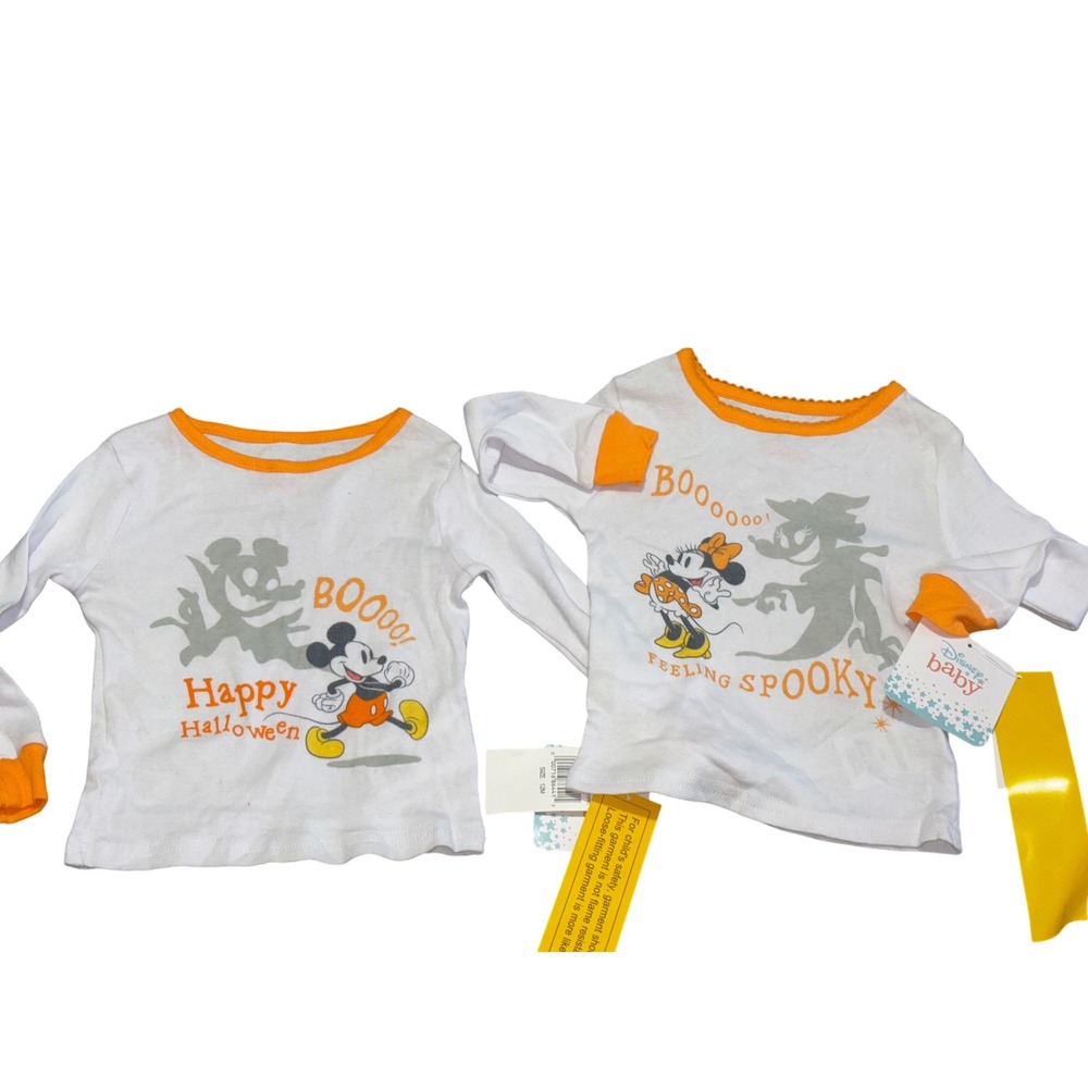 Disney Baby Mickey Minnie Mouse Halloween "Boo" Long Sleeve Pajama Set‎ 12M